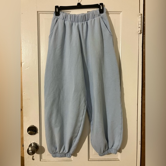 Victoria’s Secret Pink Icy Blue Campus Fleece Oversized Sweatpants Jogger Pants - Picture 4 of 6